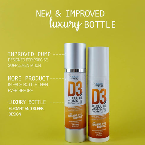 All Natural Vitamin D3 10000IU Cream, Maximum Strength, Fight Vitamin D Deficiency Naturally with Vitamin K2 & Olive