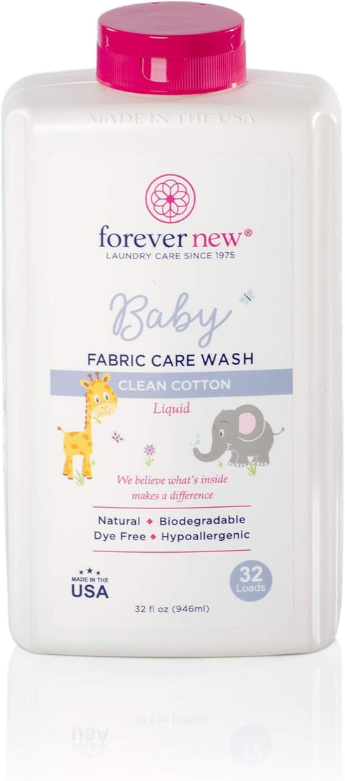 Forever New Baby Liquid Detergent – Clean Cotton Scent, 32 fl oz.