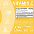 Double Strength Vitamin C Capsules 2000mg – High Absorption Antioxidant Supplement – 120 Capsules (1 Month Supply)