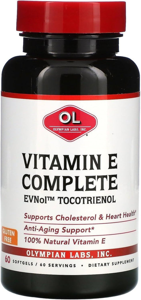 Olympian Labs Vitamin E Complete Tocomin, 200IU, 60 Softgels, Supports Brain, Skin & Hair