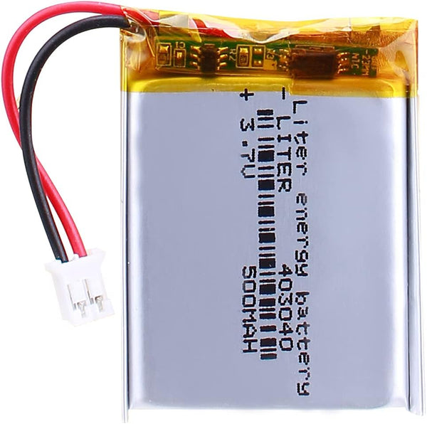 3.7V 500mAh Lipo Battery Rechargeable Lithium Polymer 403040 with JST Connector