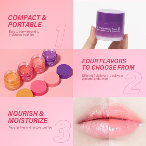 Nourish & Hydrate Sleeping Lip Mask with Vitamin C, Antioxidants, Lip Balm, Improve Lip Color & Reduce Lines