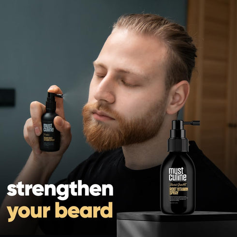 Masculine Beard Growth Vitamin Spray for Fuller, Stronger, and Bushier Beards (2 Pack)
