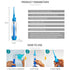 Portable Water Dental Flosser, Non-Electric Oral Irrigator, Cordless Manual Air Pressure for Home and Travel, Blue
