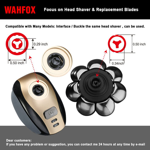 WAHFOX 8 Blades Head Shaver Replacement Blades for Electric Shaver, 8D Head Blade