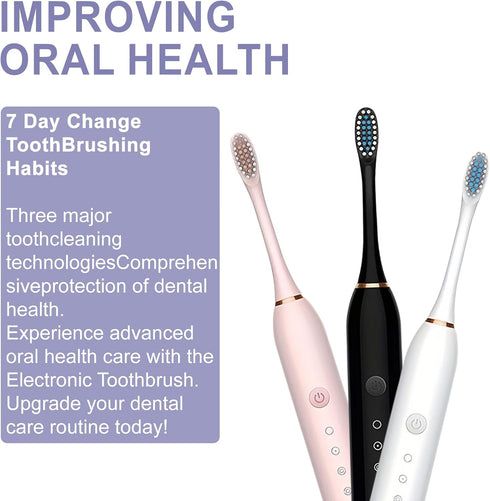 MISTYFRESH 6 Sonic Electronic Toothbrush with Modes and Smart Timer Perfect for Men and Women Clean Teeth and Gums