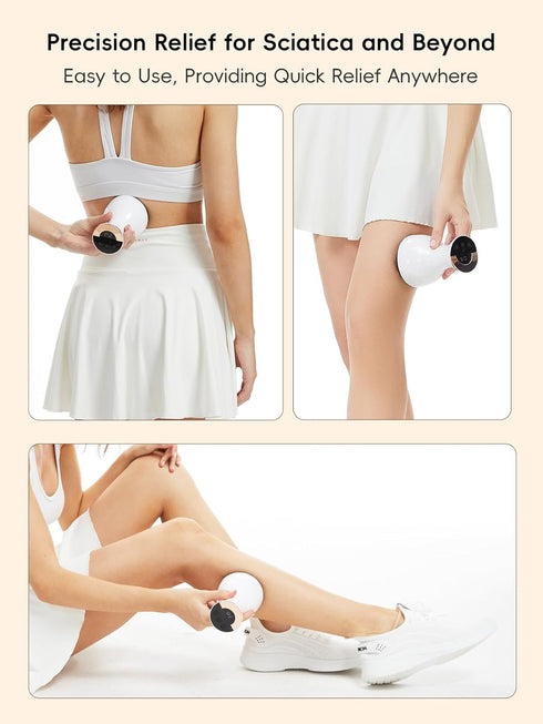 Kitusi Sciatica Pain Relief Devices Deep Tissue Massager with Multi-Mode Technology, Heat & Light, Targeted Relief