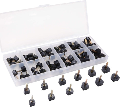 24 Pairs High Heel Tips Shoes Replacement Tap Caps, 6 Sizes, U-Shape, Black, 8/9/10/11/12/12.5mm