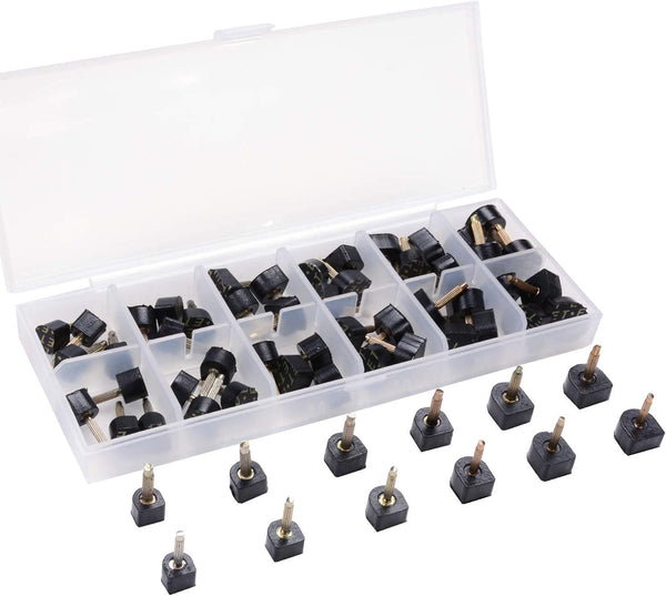 24 Pairs High Heel Tips Shoes Replacement Tap Caps, 6 Sizes, U-Shape, Black, 8/9/10/11/12/12.5mm