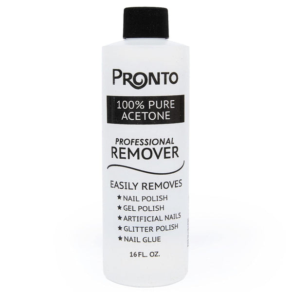 Pronto 100% Pure Acetone Gel Polish Remover - 16 Fl oz for Gel, Dip, Acrylic Nails & Glue