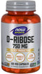NOW Sports Nutrition D-Ribose 750 mg, Certified Non-GMO, 120 Veg Capsules