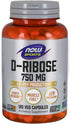 NOW Sports Nutrition D-Ribose 750 mg, Certified Non-GMO, 120 Veg Capsules