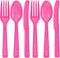 Party Dimensions Hot Pink Plastic Cutlery Combo, Pack of 48