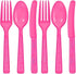 Party Dimensions Hot Pink Plastic Cutlery Combo, Pack of 48