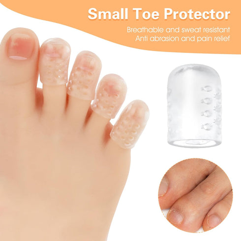 30Pcs Silicone Toe Protectors, Breathable Gel Anti-Friction Toe Caps Guards for Men Women, Soft Clear Toe Sleeves for
