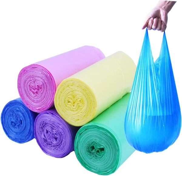 100 Count 4 Gallon Small Colorful Trash Bags with Handle for Home, Office, Bathroom