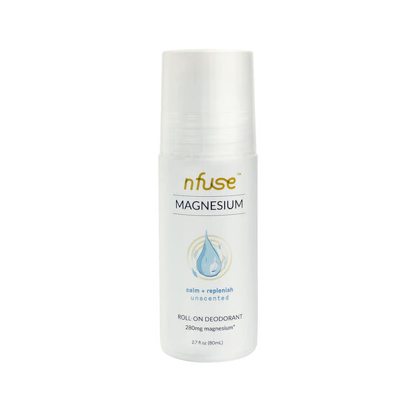 nfuse Natural Magnesium Roll-on Deodorant, Patented Delivery Technology, Fragrance Free, Unscented Calm