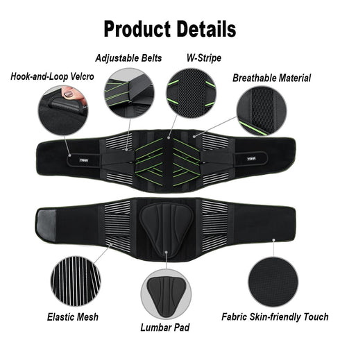 YAHA Back Brace - XXL for Lower Back Pain Relief, Lumbar Support Belt with 7 Stays for Heavy Lifting, Breathable