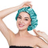 Stain Bonnet Silky Adjustable Satin Sleep Cap for Night Sleeping Hair Bonnet, Reversible Peacock Blue/Black