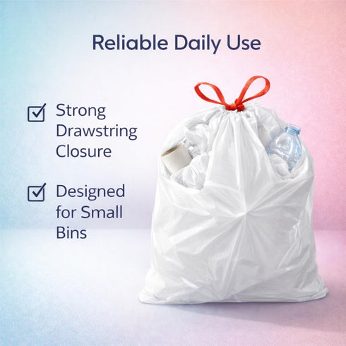 Rayverion 4 40 Count Gallon Drawstring Trash Bags, White Lavender Fields Scent, Small Garbage Bags with Easy Tie