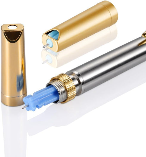 Painless Lancing Device Blood Lancet Pen - Sterile Gold Plated Third Generation with +50pcs 23G Needles