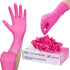 FINITEX Pink Nitrile Disposable Gloves - 3.5mil 100PCS Powder Free Latex Free Cleaning Medical Exam Gloves
