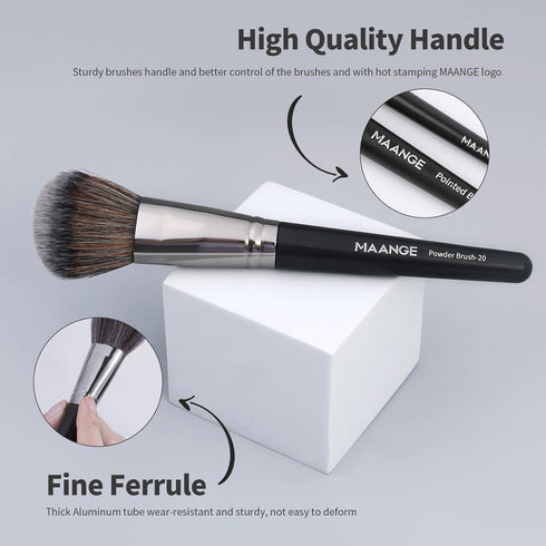 MAANGE Makeup Brushes 29 Pcs Kit, Premium Synthetic Foundation, Powder, Concealers, Eye Shadows Set (Black)