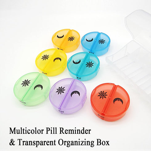 Wopanxye 2 7-Day Medical Box Travel Pill Organizer Case, Times a Day, Large AM/PM Weekly Pill Dispenser Planner