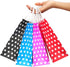 Small Polka Dot Gift Bags, Black Kraft Paper Bags with Handles for Party Favors, 12 PCS