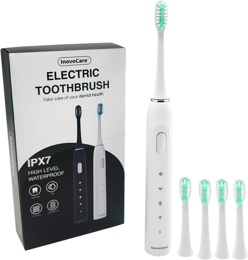 InovoCare Sonic Electric Toothbrush for Adults,5 Brush Heads,4 Modes with 2 MIN Smart