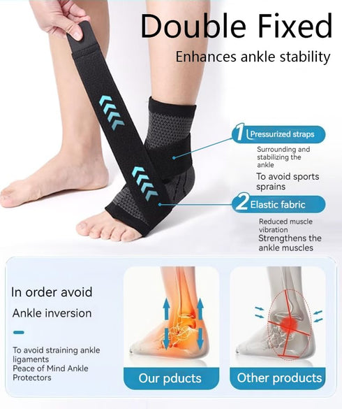 Foot Brace for Sprained Ankle, Ankle Support for Women & Men, Stability Achilles Tendonitis Brace for Plantar Fasciitis