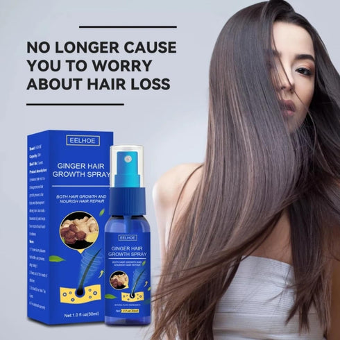 Ginger Hair Growth Spray | Promotes Thicker, Longer Hair with Ginger Extract for Scalp Moisturization and Regrowth