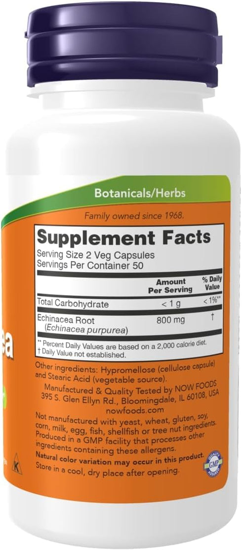 Now Foods Echinacea Root Purpurea 400mg 100 Caps
