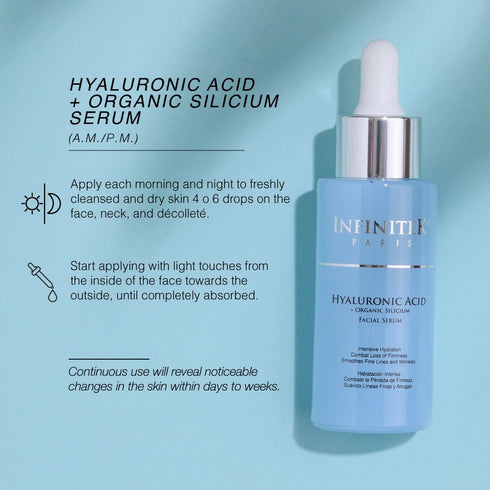 Infinitek Paris Skin Care Organic Facial Hyaluronic Acid Serum - 1 Fl Oz Hydrating Face Serum, Premium Anti-Aging