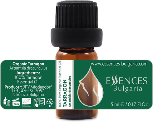 Essences Bulgaria Organic Tarragon Essential Oil 1/6 Fl Oz | 100% Pure and Natural | Therapeutic Grade