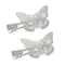 Yueton Silver Butterfly Hair Clip Accessories, 1 Pair, Bride Headwear Clips