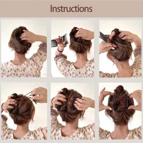 2Pcs Black Adjustable Elastic Hair Comb, Stretchy Double Comb Hair Clip for Women Hair Styling