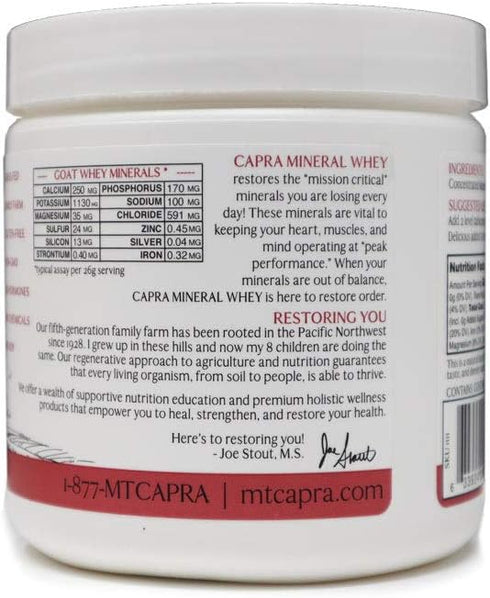 MT. CAPRA SINCE 1928 Capra Mineral Whey, Bio-Available Mineral/Electrolyte Supplement, 12.7 Ounce