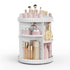 Rotating Makeup Organizer, 360° Spinning Skincare Organizers, Adjustable Medium Cosmetic Storage, White