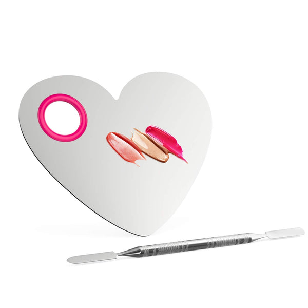 Luxspire Makeup Mixing Palette, Stainless Steel Cosmetics Palette with Spatula for Foundation Cream Mixing, Eyeshadow,