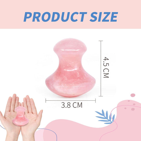 Mushroom Gua Sha Stone - Natural Rose Quartz Aventurine Face Massager for Eye, Neck, Spa Relaxing Massage