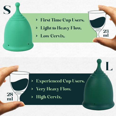 Set 2 SHORDY Menstrual Cup and Steamer Sterilizer for Beginners Kit of Period Cups (Small & Large) Electric Steam
