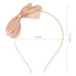 Soft Lace Bowknot Hairband, Bow Headband with Pearl Yarn, Perfect Hair Accessories for Party and Cosplay (Champagne)
