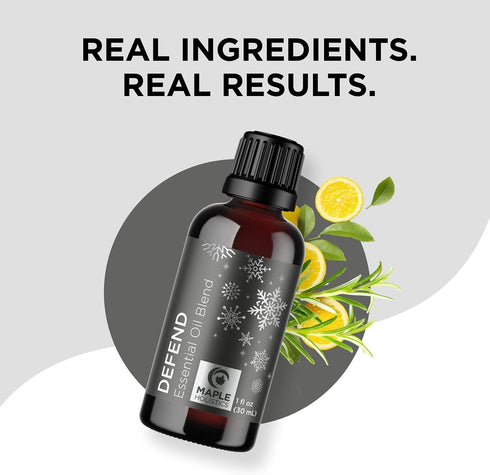 Set Maple Holistics Essential Oil - Breathe Protect and Defend Purifying Essential Oil Blends for Diffuser Aromatherapy