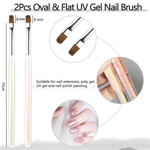 BQAN 5pc Nail Art Brushes - Professional Nail Ombre Brush and Design Painting Brushes Set