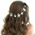 Unicra Silver Bridal Hair Vine Flower Piece, Leaf Party Hair Accessories, Crystal Hair Jewelry Rhinestone Headpieces