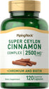 Piping Rock Ceylon Cinnamon Capsules | 2500mg | 120 Pills | Vegetarian, Gluten Free, Non-GMO Extract Supplement