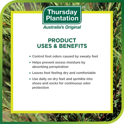 Thursday Plantation Tea Tree Foot Powder, 3.5 Ounces, Helps Prevent Foot Odor and Sweat