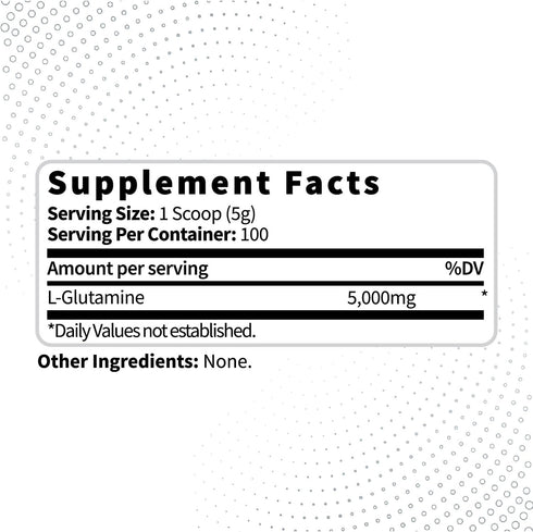 Type Zero L-Glutamine Powder (500G) Pure Vegan Supplement, Gluten Free, No Fillers