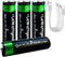 1.5V Rechargeable AA Lithium Batteries, 3750mWh Long Lasting with 4-in-1 USB-C Cable Output, 4 Pack